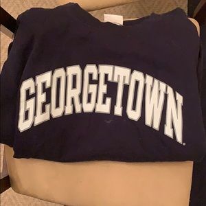 Navy Throwback Georgetown Crewneck